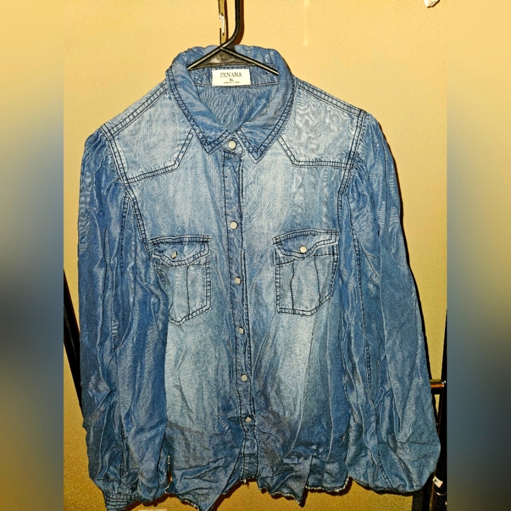 Zenana Button-down Top